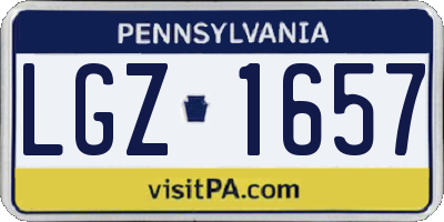 PA license plate LGZ1657