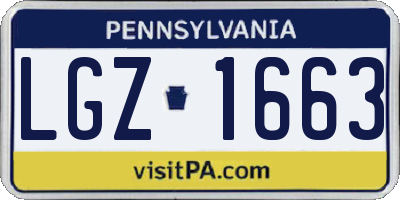 PA license plate LGZ1663
