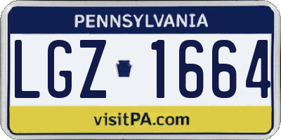 PA license plate LGZ1664
