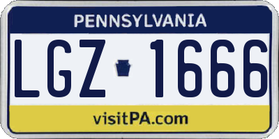 PA license plate LGZ1666