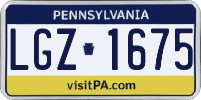 PA license plate LGZ1675
