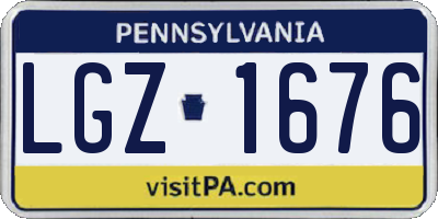 PA license plate LGZ1676
