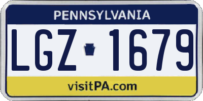 PA license plate LGZ1679