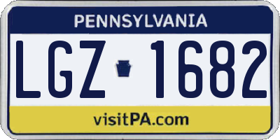 PA license plate LGZ1682