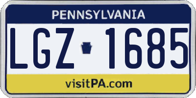 PA license plate LGZ1685