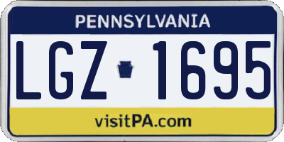 PA license plate LGZ1695