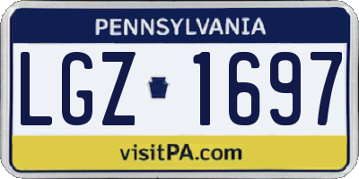 PA license plate LGZ1697