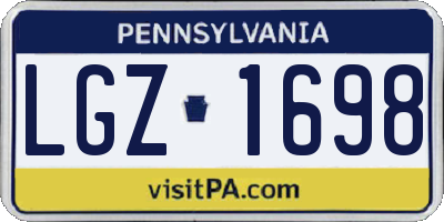 PA license plate LGZ1698