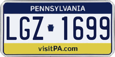 PA license plate LGZ1699