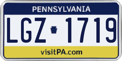 PA license plate LGZ1719