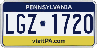 PA license plate LGZ1720