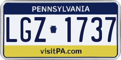 PA license plate LGZ1737