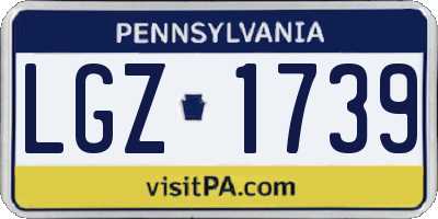 PA license plate LGZ1739