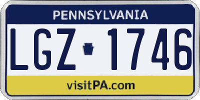 PA license plate LGZ1746