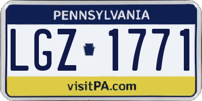 PA license plate LGZ1771