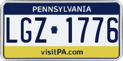 PA license plate LGZ1776