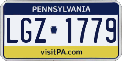 PA license plate LGZ1779