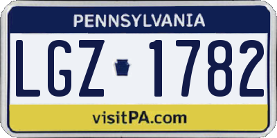 PA license plate LGZ1782