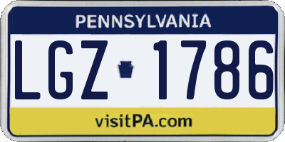 PA license plate LGZ1786