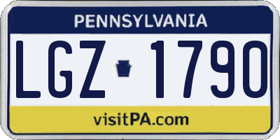 PA license plate LGZ1790