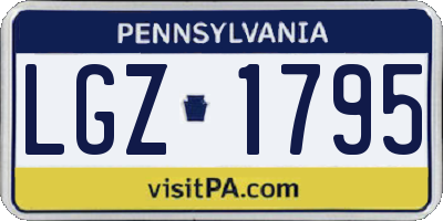PA license plate LGZ1795