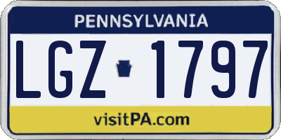 PA license plate LGZ1797
