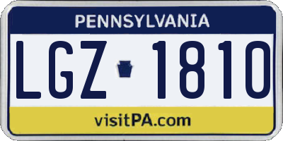 PA license plate LGZ1810