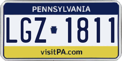 PA license plate LGZ1811