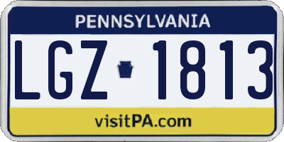 PA license plate LGZ1813
