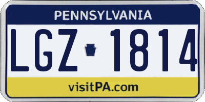 PA license plate LGZ1814