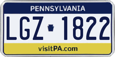 PA license plate LGZ1822