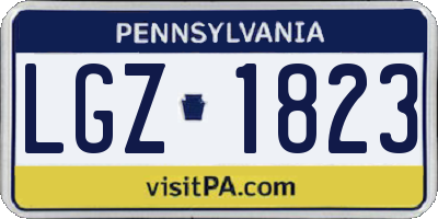 PA license plate LGZ1823