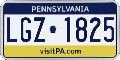 PA license plate LGZ1825