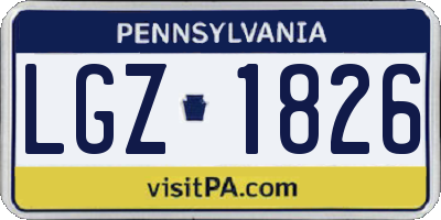 PA license plate LGZ1826
