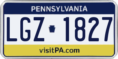 PA license plate LGZ1827