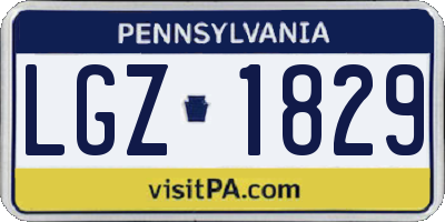 PA license plate LGZ1829