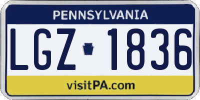 PA license plate LGZ1836