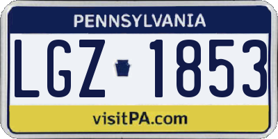 PA license plate LGZ1853