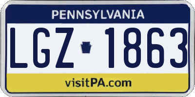 PA license plate LGZ1863