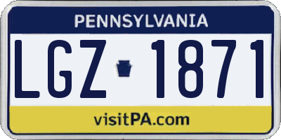 PA license plate LGZ1871