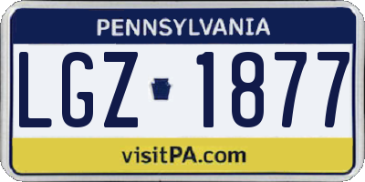 PA license plate LGZ1877