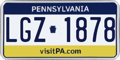 PA license plate LGZ1878