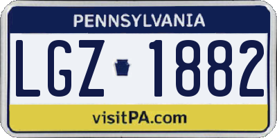 PA license plate LGZ1882