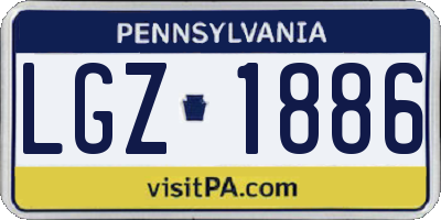 PA license plate LGZ1886
