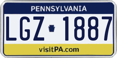 PA license plate LGZ1887