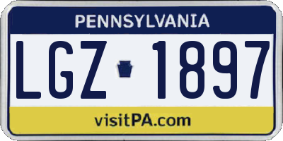 PA license plate LGZ1897