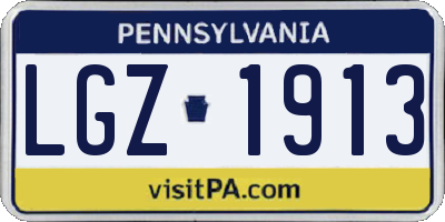 PA license plate LGZ1913