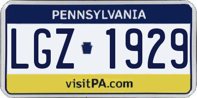 PA license plate LGZ1929