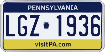 PA license plate LGZ1936