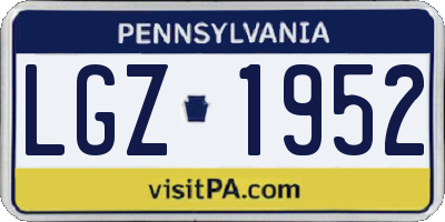 PA license plate LGZ1952